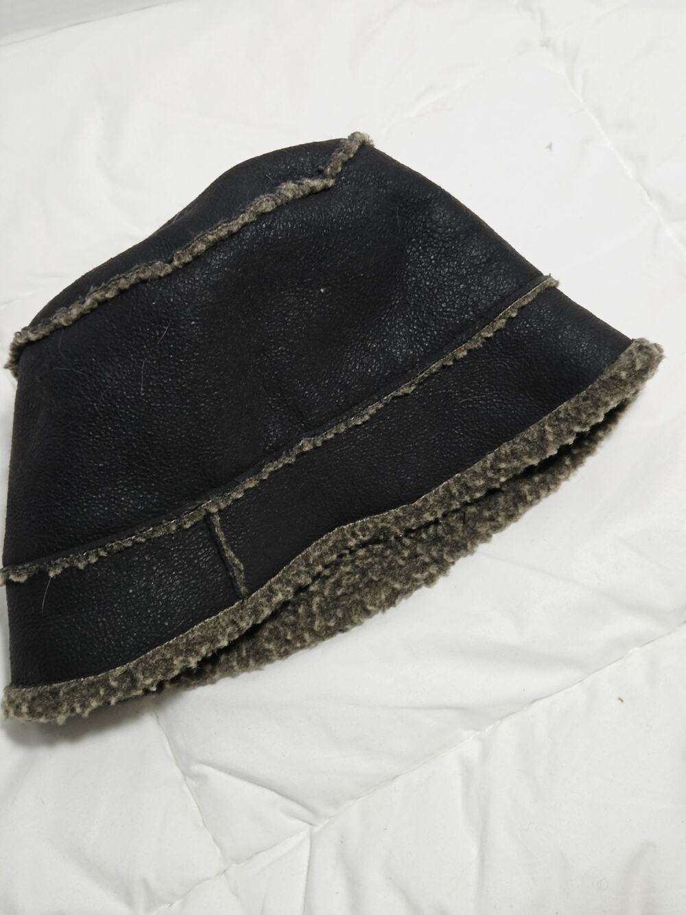 Vtg Grevi Made In Italy Black Bucket Hat Winter Gear Boho Indie Y2K